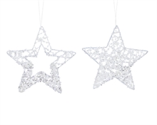 DECORAZIONE PENDENTE STELLA BIANCA 15X0,5CM
