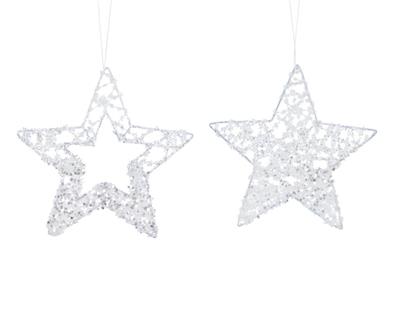 DECORAZIONE PENDENTE STELLA BIANCA 15X0,5CM