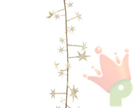 GHIRLANDA ASPIRALE  ORO CON STELLE 16X270CM