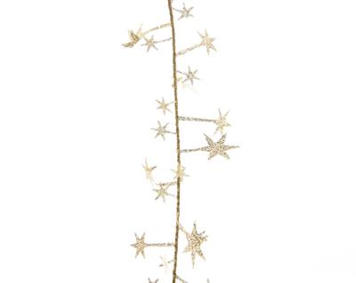 GHIRLANDA ASPIRALE  ORO CON STELLE 16X270CM