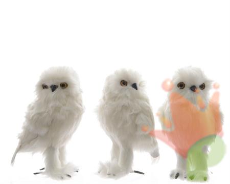 GUFO BIANCO 8X10X15CM 3.ASS