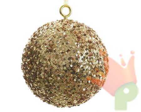 PALLINA DI NATALE BRILLANTINATA ORO 40 CM