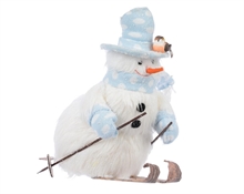 PUPAZZO DI NEVE CON CAPPELLO E SCIARPA CELESTE