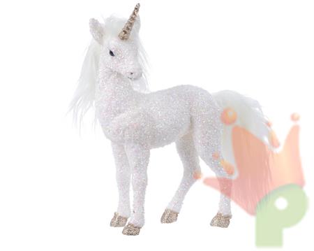 UNICORNO IN POLISTIROLO BIANCO GLITTER 20X96X85