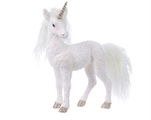 UNICORNO IN POLISTIROLO BIANCO GLITTER 20X96X85