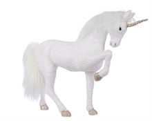 UNICORNO IN POLISTIROLO BIANCO GLITTER 14X70X52