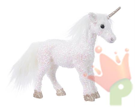 UNICORNO BIANCO CON GLITTER 7X30X22