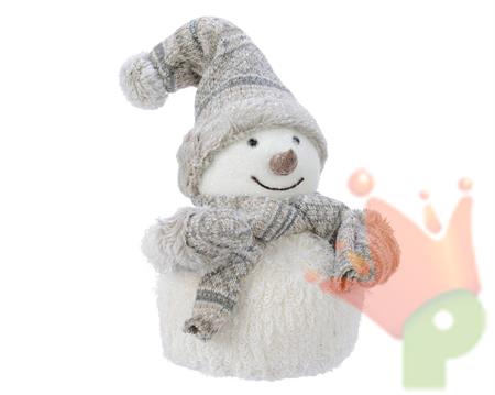 PUAPAZZO DI NEVE CON SCIARPA E CAPPELLO 11X12X18CM