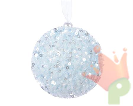 PALLINA NATALIZIA 8CM DECORATA CON STRASS AZZURRO