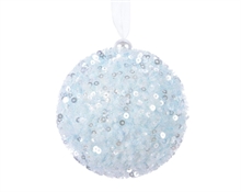 PALLINA NATALIZIA 8CM DECORATA CON STRASS AZZURRO