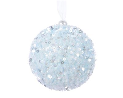 PALLINA NATALIZIA 8CM DECORATA CON STRASS AZZURRO