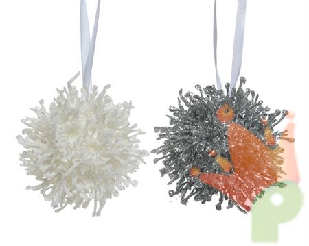 PALLINA DI NATALE 2 COLORI ASS 8 CM