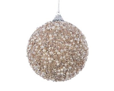 PALLINA DI NATALE CHAMPAGNE DECORATA 8 CM
