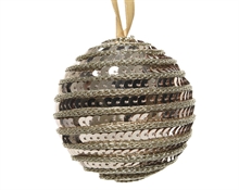 PALLINA DI NATALE DECORATA CON PAILLETTES ORO CHAMPAGNE