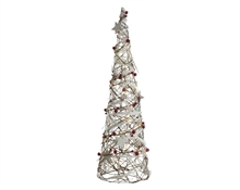 CONO IN RATTAN CON LED LUCE CALDA 19X19X60CM