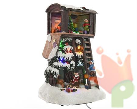 PAESAGGIO CASA SULL'ALBERO CON 12 LED MULTICOLOR 37