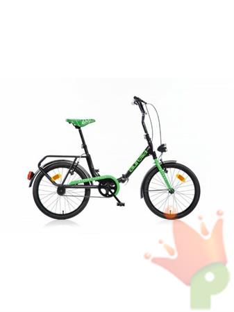 BICICLETTA 20 FOLDIN NERO VERDE + BORSA FOLDING