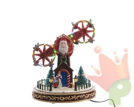 PAESAGGIO CON GIOSTRA E LED MULTICOLOR 21X22X24CM MUSICALE 22