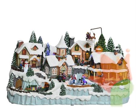 PAESAGGIO PAESE LED MULTICOLOR 31X55X35CM MUSICALE 2