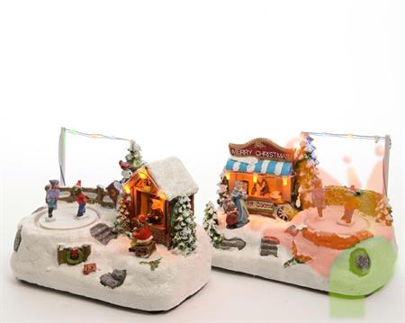 PAESAGGIO CON BAMBINI LED MULTICOLOR 1 FIGURE ASSORTITE BATT15