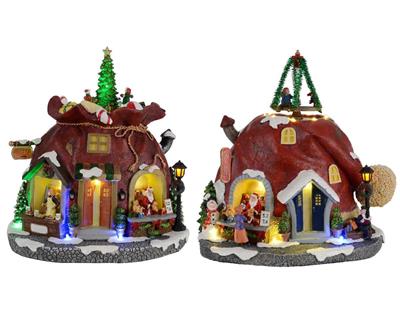 PAESAGGIO DI NATALE CON LED MULTICOLOR
