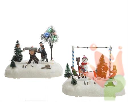 PAESAGGIO SCENA NATALIZIA 2 FIGURE ASSORTITE BATT 22