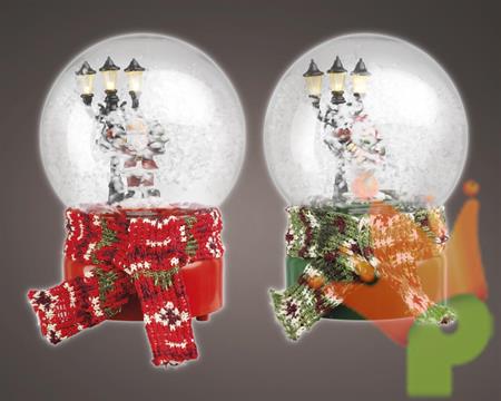 GLOBO CON PAESAGGIO INNEVAT0 E LED LUCE CALDA