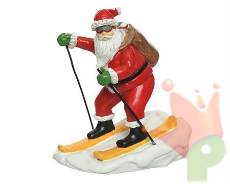 SANTA CLAUS SUGLI SCI 4,4X5,8X7,1CM