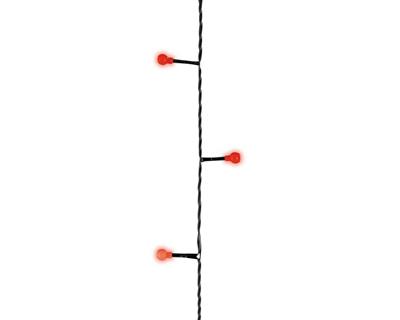 CATENA LUCI LED DA 180 A PALLINE ROSSE 13,5 MT