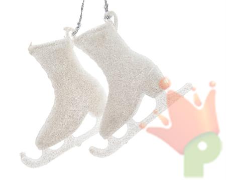 PENDENTI PER ALBERO DI NATALE PATTINI BIANCO 2PZ