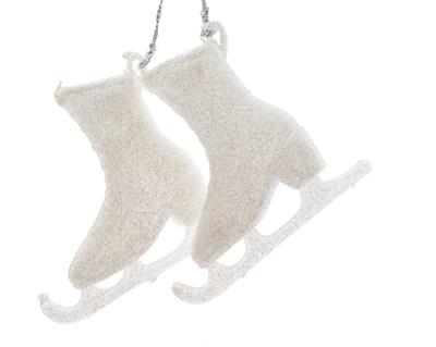 PENDENTI PER ALBERO DI NATALE PATTINI BIANCO 2PZ