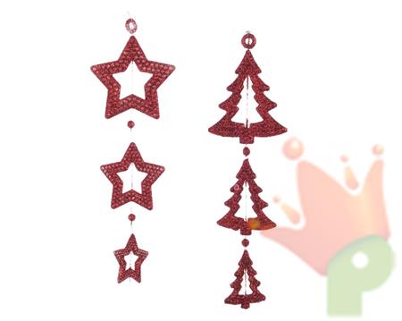 PENDENTI PER ALBERO DI NATALE ROSSO FIGURE ASSORTITE