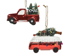 PENDENTE PER ALBERO DI NATALE VEICOLO 2 FIGURE ASSORTITE