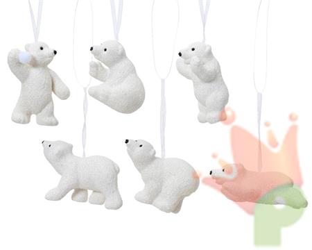 ORSO POLARE IN POLIESTERE DA APPENDERE 1 PZ ASSORTITO