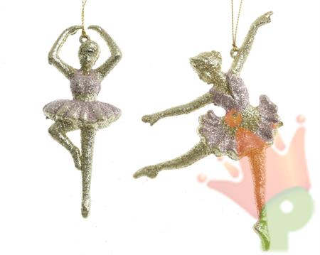 PENDENTE PER ALBERO DI NATALE BALLERINE ORO FIGURE ASSORTITE