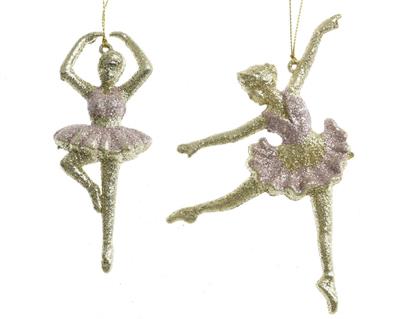 PENDENTE PER ALBERO DI NATALE BALLERINE ORO FIGURE ASSORTITE