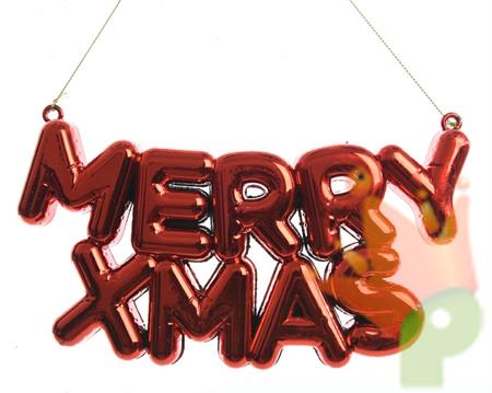 PENDENTE PE ALBERO DI NATALE MERRY XMAS ROSSO