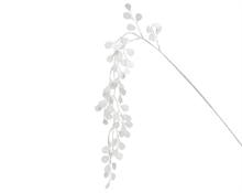 RAMO FOGLIE CON GLITTER BIANCO 3X105CM