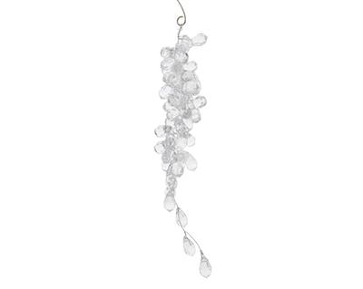 DECORAZIONE PENDENTE GRAPPOLO DI CRISTALLO 35CM