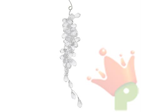 DECORAZIONE PENDENTE GRAPPOLO DI CRISTALLO 18CM