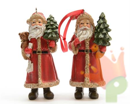 DECORAZIONE PENDENTE BABBO NATALE ROSSO ASS.