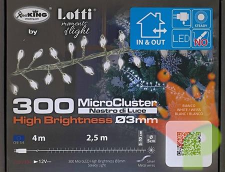 LUCI DI NATALE CLUSTER 300 MICROLED BIANCO FREDDO