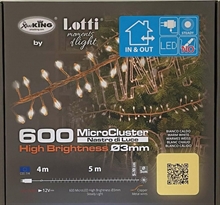 LUCI DI NATALE CLUSTER 600 MICROLED BIANCO CALDO