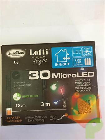LUCI DI NATALE A BATTERIA 30 MICROLED MULTICOLOR