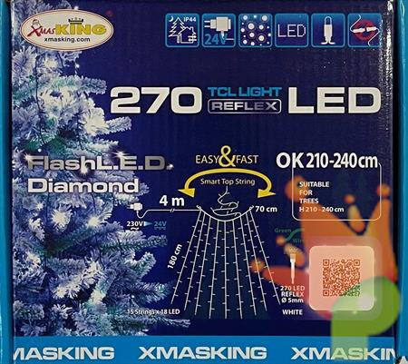 TENDA MANTELLO PER ALBERI TCL-H 270 LED BIANCO 5MM FLASHLED DIAM