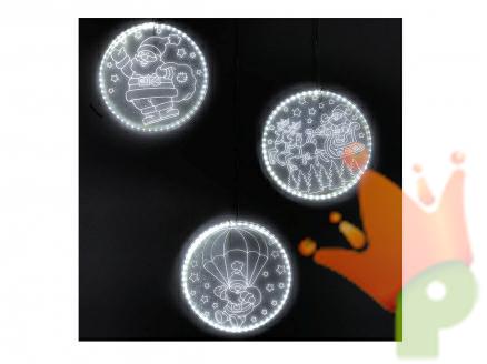 DISCHI LUMINOSI SMD DISK MIX3 CSA BABBO NATALE 60 SMD LED BIANCO