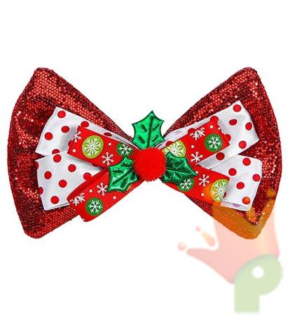 FARFALLINO NATALIZIO GLITTER ROSSO