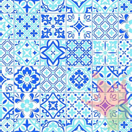 TOVAGLIA AIRLAID EASY 1X1MT AZULEJOS BLU 25PZ