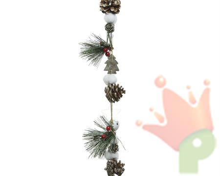 pinecone garland with bells