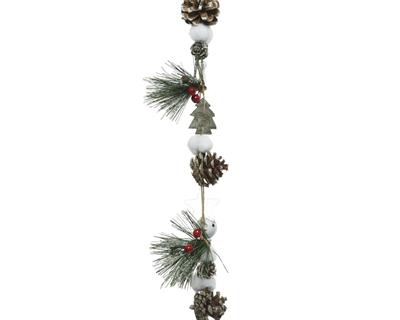 pinecone garland with bells